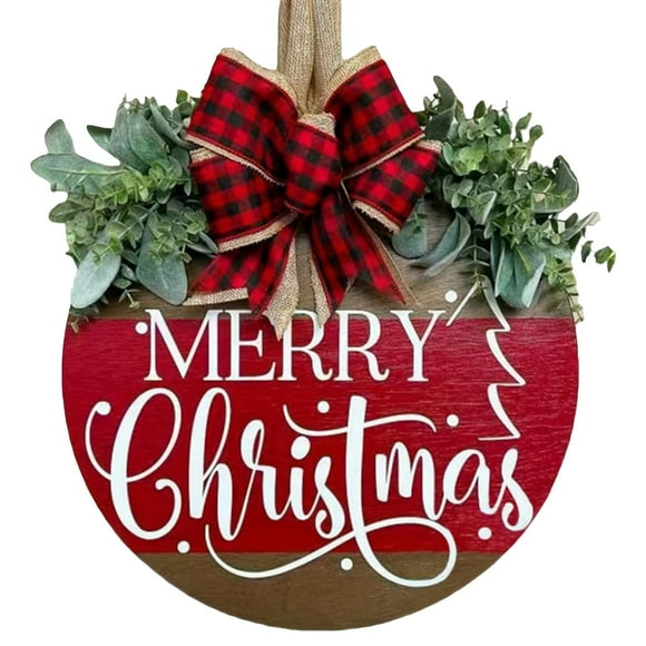 Letrero navideño de madera Wazoci, 30 cm, decoración rústica