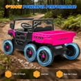 thumbnail image 3 of Track Seven 24V Ride on Dump Truck, 400W 6-Wheel Ride on UTV Car for Big Kids with Electric Dump Bed, Remote Control, Music, Lights, Spring Suspension, 24V Ride on Toy Car for Kids Aged 3+, Pink, 3 of 7