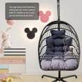 thumbnail image 5 of Swing Egg Chair with Stand, Indoor Outdoor Wicker Rattan Patio Hanging Chair with Cushion, Folding Lounging Chair for Garden, Balcony, 5 of 7