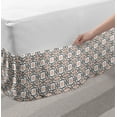 thumbnail image 2 of Abstract Geometry Bed Skirt, Rhythmic Traditional Mosaic Tiles Inspired Motifs Illustration, Elastic Bedskirt Dust Ruffle Wrap Around for Bedding Decor, 4 Sizes, White Salmon Dimgray, by Ambesonne, 2 of 2