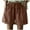 Coffee, variant on Lace-Trim Women's Summer Shorts - Cotton Blend Elastic Waist 3.5" Inseam Casual Comfort​ Dark Gray M