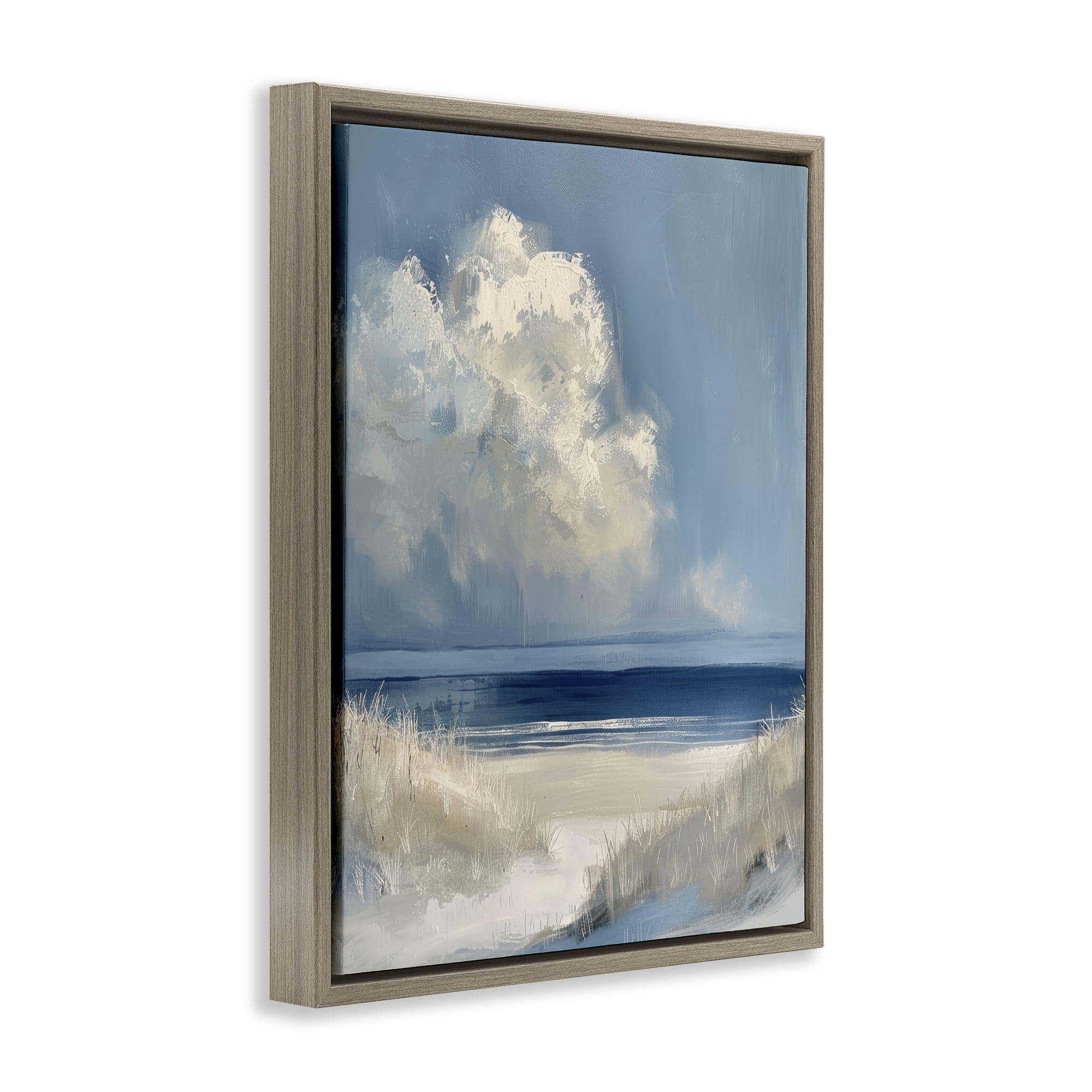 Stupell Industries Dark Waters Ahead Brown Framed Floater Canvas Wall Art, design by Petal Prints Design