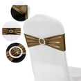 thumbnail image 1 of Bows Stretch Chair Bands with Buckles Elastic Slider Chairs Ties for Wedding Decorations Party Reception Events Banquet Decor（brown）, 1 of 3
