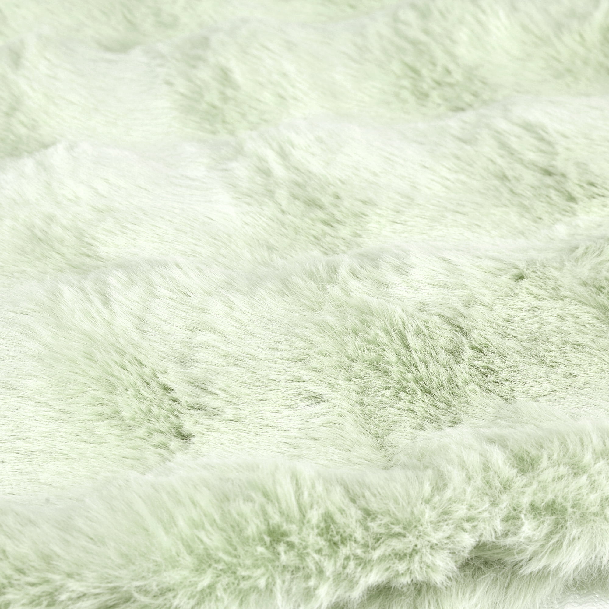 Unique Bargains Faux Fur Cozy Decorative Throw Pillow Covers Soft Plush Pillowcase 1 Pc Light Green 18" x 18"