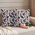 thumbnail image 2 of White Skull Halloween Outdoor Waterproof Pillow Covers, Red Roses Birds Vintage Decorative Square Throw Pillowcase Sofa Cushion Sham for Patio/Couch/Chair, 16"x16" 2 Pack, 2 of 8