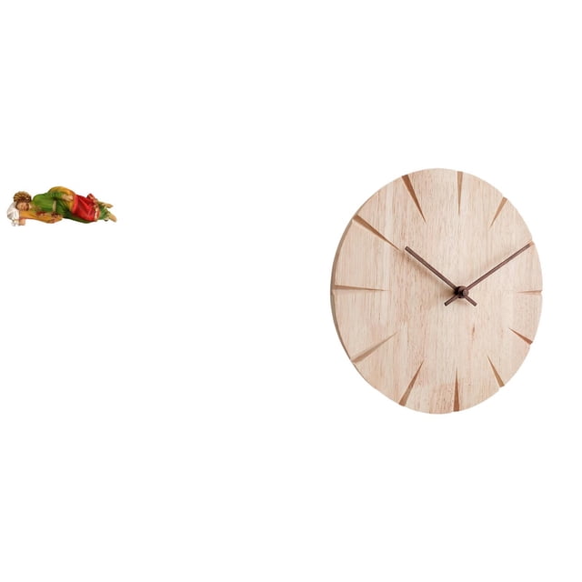 Figura De Resina De José Durmiente, Escultura Decorativa De Escritorio, Reloj De Pared De Madera Maciza, Diseño Creativo, Silencioso, Ideal Para Oficina O Restaurante.