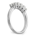 thumbnail image 6 of Solid 14K White Gold Five Stone Diamond Wedding Band Ring Size 7.5 (.25 cttw.), 6 of 8