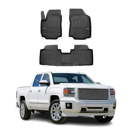 Floor Mats for Chevy Silverado & GMC Sierra Denali 2500/3500HD Crew Cab 2014-19