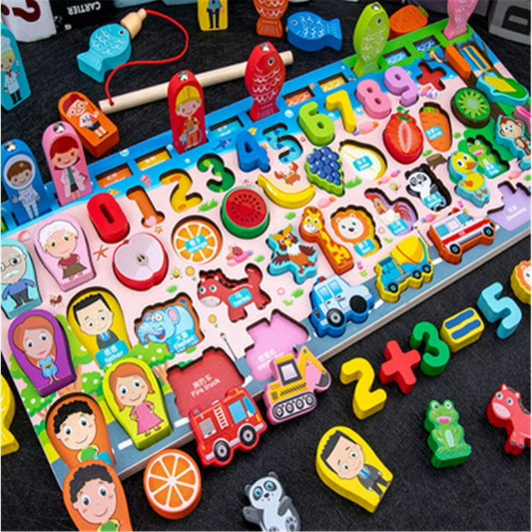 3-D Color Shape Sorting Puzzle Magnetic Fishing Toy Toddler