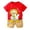 Red, variant on Gbsyewxs Boys Outfits Sets 2 Piece Crew Neck Short Sleeve Tops And Shorts Cartoon Duck Print Loose Summer Toddler Outfits Green Size 100