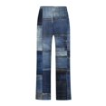 thumbnail image 4 of Men's Cotton Linen Pants Elastic Waist Drawstring Casual Trouser Lightweight Straight-Legs Loose Beach Yoga Pants Navy XXXL, 4 of 4