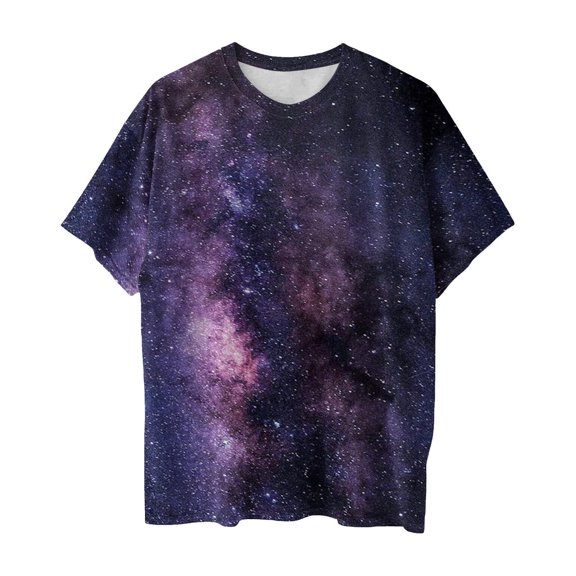 ZHOGXU Men's T Shirts Starry Sky Print Short Sleeve Crewneck Tee Summer Novelty Casual Tops Travel,K