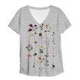thumbnail image 3 of QLEICOM Trendy Floral T-Shirt, Women's Summer Short Sleeve Tunic Tops, Plus Size V Neck Graphic Tees Shirt, Casual Comfy Blouses T-Shirts Pullover Tees S-2XL, Gifts for Mom, 3 of 3