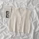 thumbnail image 3 of Chaleco de mujer Chaleco sin mangas con botones Top de punto con cuello en V informal, Blanco Methold AP001560-01B, 3 of 7