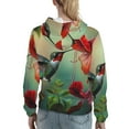 thumbnail image 7 of Wukai Hummingbird Floral Paradise Print Womens Hoodies Fleece Sweatshirts Long Sleeve Sweaters Pullover Fall Outfits Winter Clothes-Small, 7 of 7