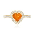 thumbnail image 4 of Rosec Jewels Natural Fire Opal Heart Shaped Engagement Ring with Halo - Certified Opal Diamond Ring - with Jewelry Box, 10K Yellow Gold, US 8.50, 4 of 9