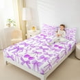 thumbnail image 4 of Feelyou Cartoon Bowknot Cherry Twin Sheet Sets, Kawaii Princess Bedding, 3 Pieces, 4 of 7