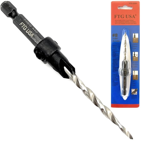 FRKSMD-Adjustable Wood Countersink Drill Bit Set #8 (11/64 ) for Woodworking