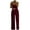 Burgundy, variant on Womens Casual Solid Color Two Pearl Strap Sweetheart V Neck High Waist Tube Jumpsuit Pants Summer Dressy Rompers, Comfortable, Versatile, Multiple Sizes