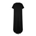 thumbnail image 5 of Women's Summer Dresses 2025 Casual Maxi Dress Short Sleeve V Neck Flowy Sundress Split Loose Long Tshirt Dress Soft Comfy Beach Vacation Sun Dresses Activewear Flash of The Day Online Only, 5 of 6