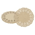 thumbnail image 1 of 100 piezas de servilletas de papel, servilletas de papel de encaje de 4.5 pulgadas, manteles desechables de papel marrón, 1 of 7