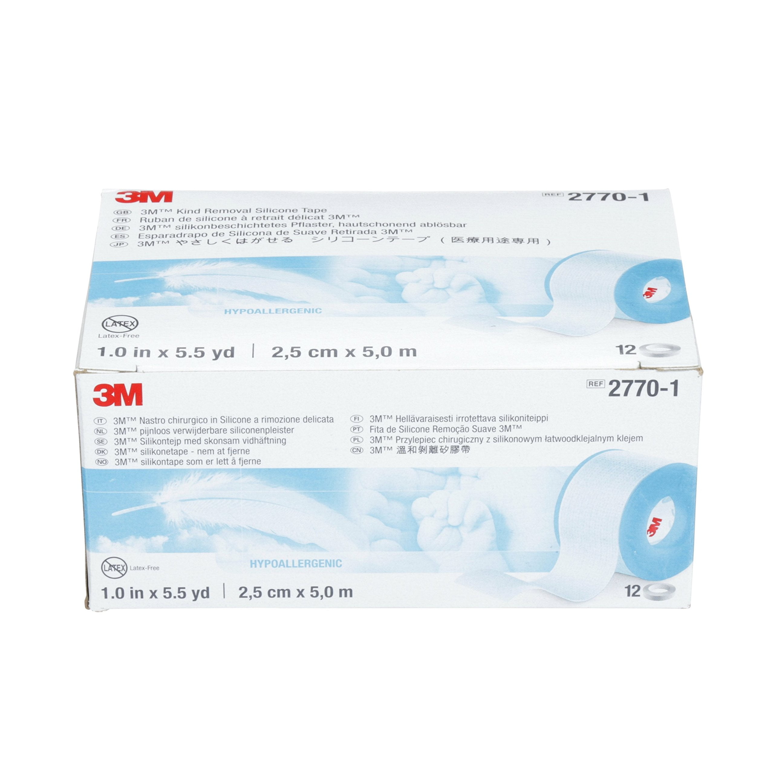 3M Micropore Medical Tape, Non-Sterile, Silicone, Blue, 2 in. x 1 1/2 yds.,  50 Rolls, 1 Pack 