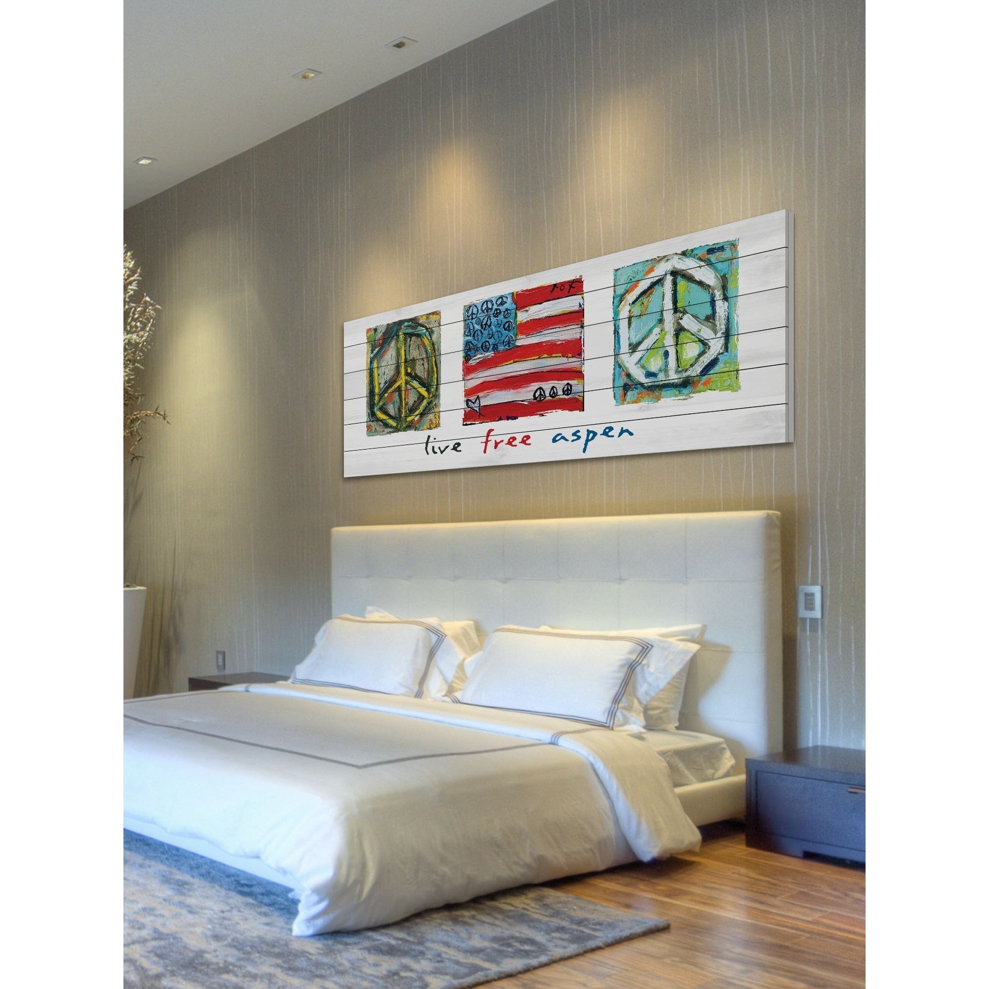 Marmont Hill "Live Free Aspen" by Tori Campisi Painting Print on White Pine Wood