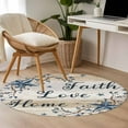 thumbnail image 4 of Round Rug 3.3Ft Washable Non-Slip, Vintage Country Circle Area Rugs for Living Room Bedroom, Blue Rustic Texas Star Vines Wooden Grain Indoor Floor Mats Carpet Runner for Home Decor Aesthetic, 4 of 8