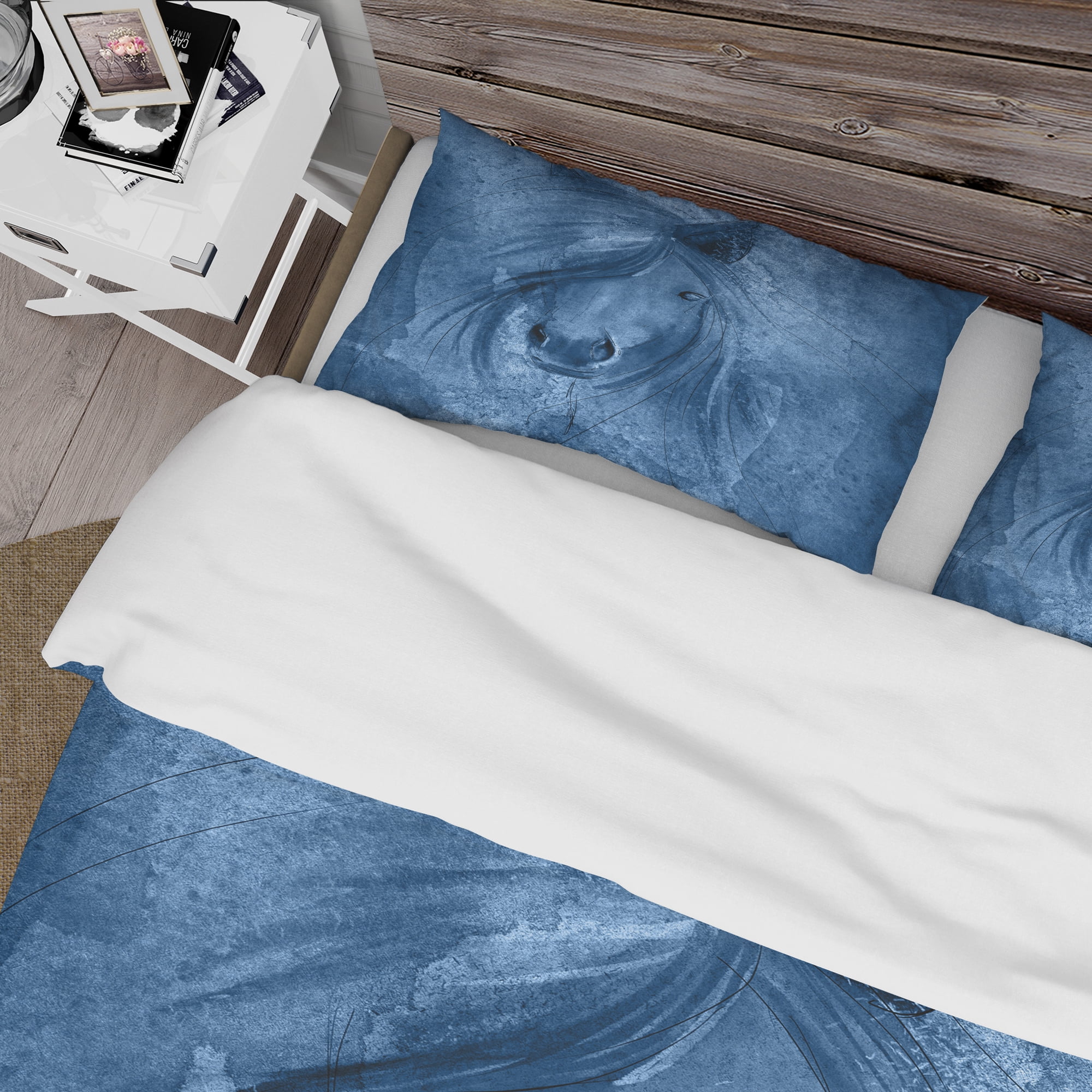 Designart 'Farmhouse Horse X' Farmhouse Duvet Cover Set