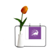 thumbnail image 1 of El tamaño del cuerpo animal de presa de altura Tarjeta de jarrón artificial de tulipanes, 1 of 3