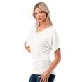 thumbnail image 4 of Women's Short Sleeve V Neck Dolman Top Tshirt, 4 of 4