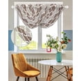 thumbnail image 3 of Waterfall Valances for Windows, Retro Brown, Kitchen Sheer Valance Curtains, Abstract Geometric Middle Century Ombre Plaid Rod Pocket Swag Valances for Living Room Bedroom, 47.2"x38.5", 1 Panel, 3 of 8