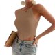 thumbnail image 1 of Camiseta sin mangas de punto para mujer, cuello Halter, dobladillo Irregular, espalda calada, Top ajustado sin mangas de verano, 1 of 4