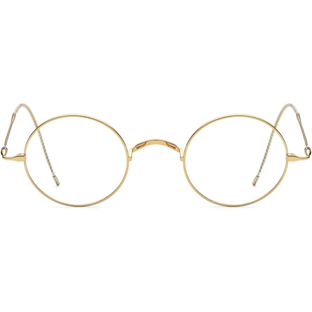 Agstum Retro Round Titanium Optical Eyeglasses Frame Wire Rim Cable Temples No Nose Pads