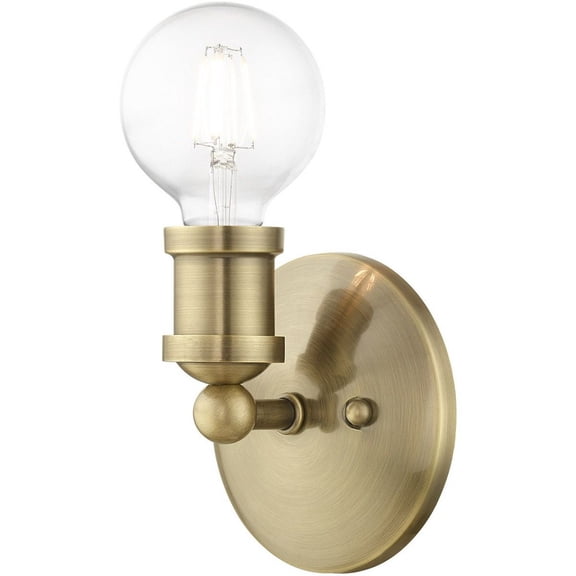 1 Light Ada Bathroom Light in Transitional Style-5.25 inches Tall and 5 inches Wide-Antique Brass Finish Bailey Street Home 218-Bel-4821216