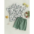 thumbnail image 4 of Bagilaanoe 2pcs Toddler Baby Boy Short Pants Set Short Sleeve Cartoon Print Shirt Tops + Shorts 1T 2T 3T 4T 5T 6T Kids Summer Gentleman Outfits, 4 of 9