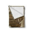 thumbnail image 2 of African Soft Flannel Fleece Throw Blanket, Geography Theme Grunge Vintage Wooden Plank and Map Digital Print, Cozy Plush for Indoor and Outdoor Use, 60" x 80", Tan Umber and Brown, by Ambesonne, 2 of 6