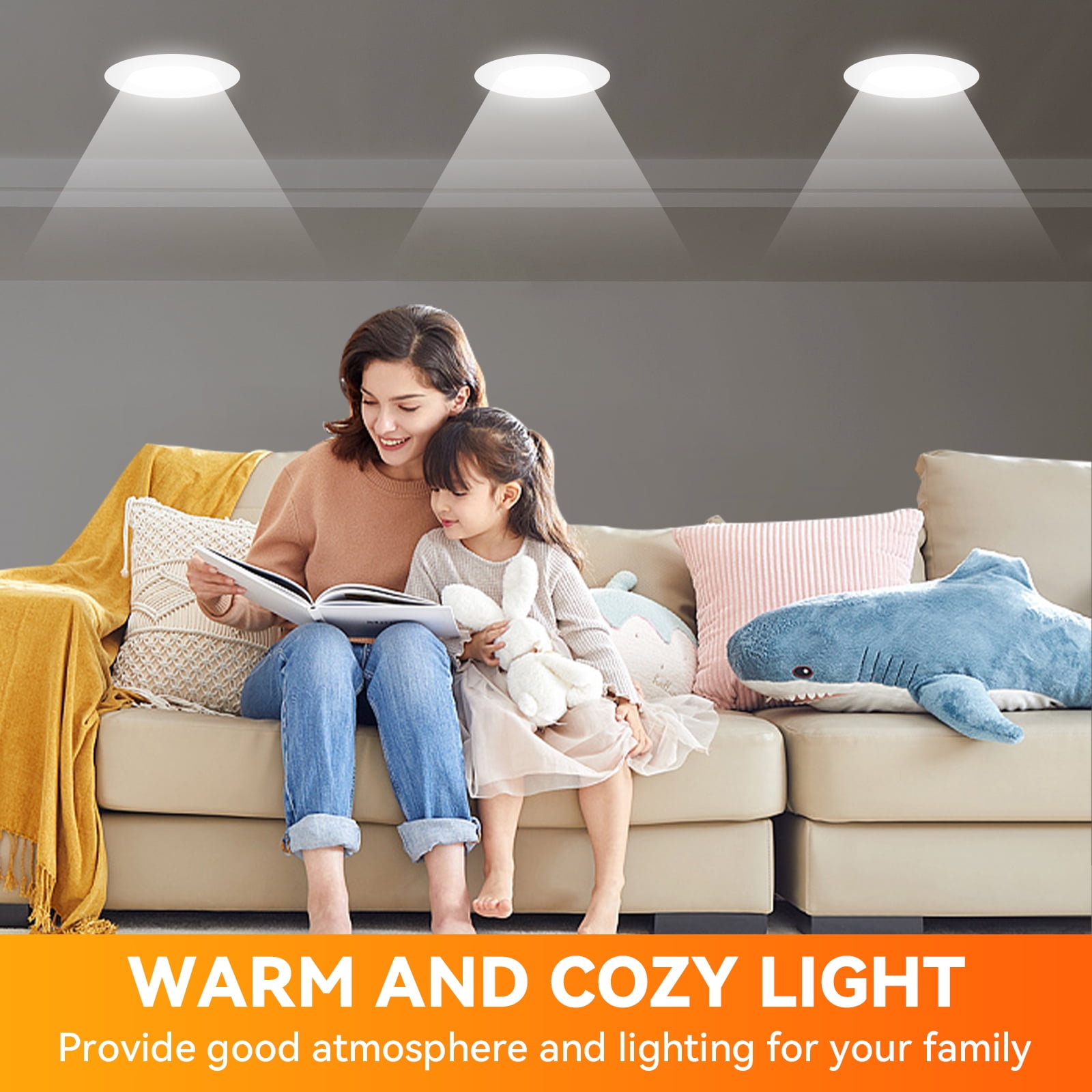 TJOY 12 Pack BR30 Led Bulbs 65W Equivalent, Dimmable Indoor Flood Lights Bulb, E26 Base, 2700K Soft White, 9W, 800 LM, Recessed Lighting Bulb for Ceiling, Recessed Can, Living Room and Kitchen