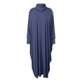thumbnail image 6 of HJYCHN Elegant Women Abaya Prayer Dress with Hooded Hijab Kaftan Arab Robe for Daily Wear Blue One Size, 6 of 7