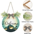 thumbnail image 2 of Coolnut Halloween Pumpkins Moonlight Welcome Sign Front Door Round Wall Door Sign with Flowers Hanging Sign for Entryway Front Porch Hallway Yard Garden Home Decor, 2 of 7