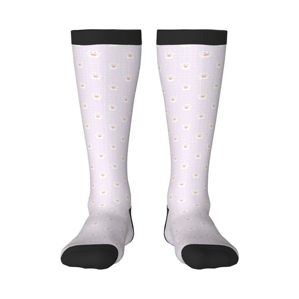 Fotbe Kawaii Cat Paw Calcetas Divertidas Estampadas para Hombre y Mujer, Calcetas de Algodón hasta la Rodilla para Caminar, Correr, Enfermería y Embarazo