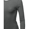 thumbnail image 4 of A2Y Women's Basic Solid Long Sleeve Crew Neck Fitted Thermal Top Shirt Charcoal XL, 4 of 6
