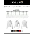 thumbnail image 2 of Made by Olivia Women's Solid Button Down Long Sleeve Classic Outerwear Cropped Denim Jacket, 2 of 5