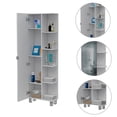 thumbnail image 3 of Urano Mirror Linen Cabinet, Four Interior Shelves, Five External Shelves White, 3 of 6