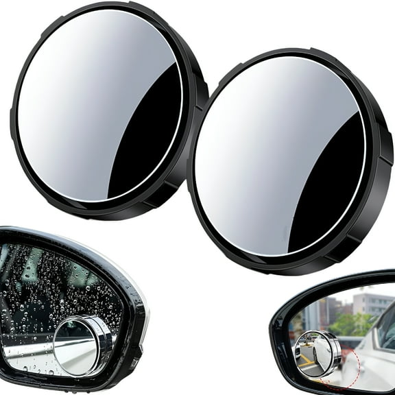 MELIVO Car Blind Spot Mirror 2 Pack,Side Mirror Blindspot | Wide Angle Mirrors | Fish Eye Mirrors,Blind Spot Monitoring Blindspot Mirror for Car(Black,2Pcs)