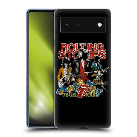 Head Case Designs Officially Licensed The Rolling Stones Key Art 78 US Tour Vintage Soft Gel Case Compatible with Google Pixel 6