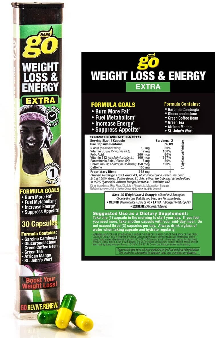 Nano Go Extra Strength Weight Loss & Energy Supplement 30 Capsules