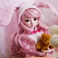 thumbnail image 1 of Peluca Elegante Rosa con Flequillo para Night Lolita Supper M DZ 1/3 Dolls Circunferencia Cabeza 9-10 perfke, 1 of 7