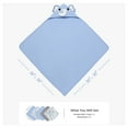 thumbnail image 3 of BULLPIANO Unisex Baby Hooded Towel with 5 Washcloths Soft Absorbent Bath Towel Set for Infant Boys Girls, Blue Bear, 3 of 8