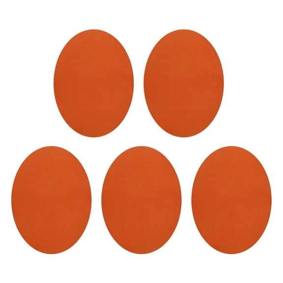 Uxcell 5Pcs Iron-on Patches, Elbow Knee Velvet Patches, Fabric Repair for Clothing Crafts Sweater Pants Shirts, 6x4 Inch Orange